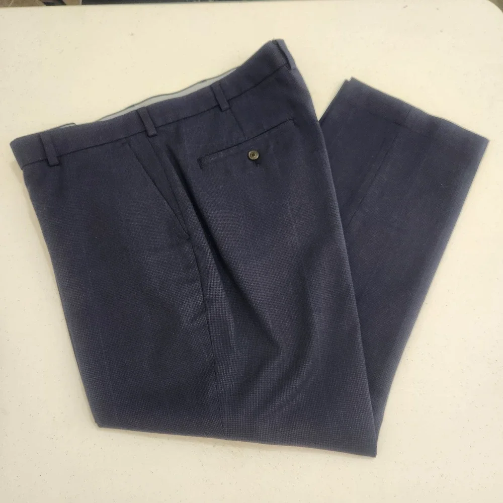 Brooks Brothers Men's Blue Chino Dress Pants Clark Fit W42/L30 Cotton